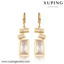 91315-Xuping Fashion Rectangle Diseño especial Drop Jewelry Pendientes con cristal